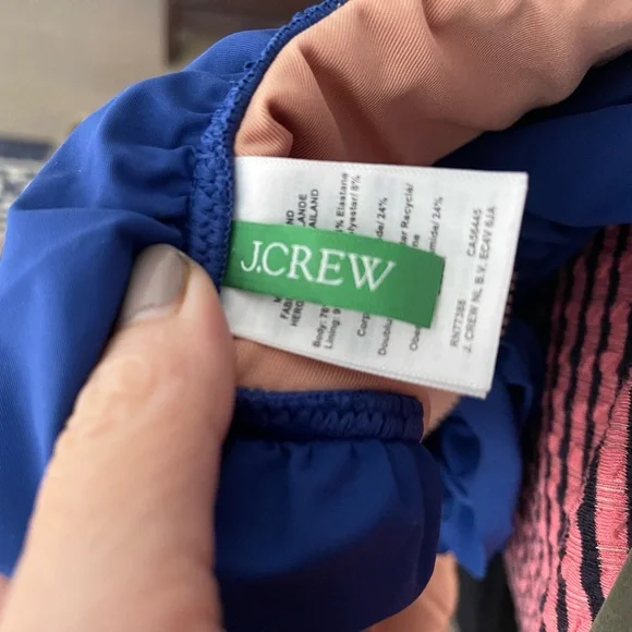 J Crew One-Shoulder Ruffle One Piece Swimsuit in Royal Blue Size 18 EUC - Picture 6 of 6